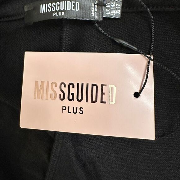 Missguided Womens Plus Size Off The Shoulder Mini T-Shirt Dress Black Size 12 - Picture 5 of 5